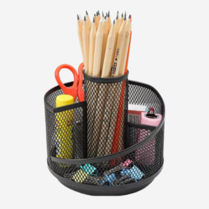 Rotateable 4 Compartment Metal Mesh Organizer