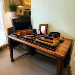 Luxury Wooden Table Set Organizer  With Drawer 9Pcs